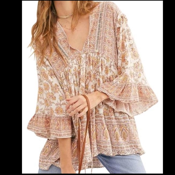 Free People Tops - Free People Cream Moonlight Dance Blouse